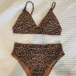 Aerie Leopard Bikini Top Only